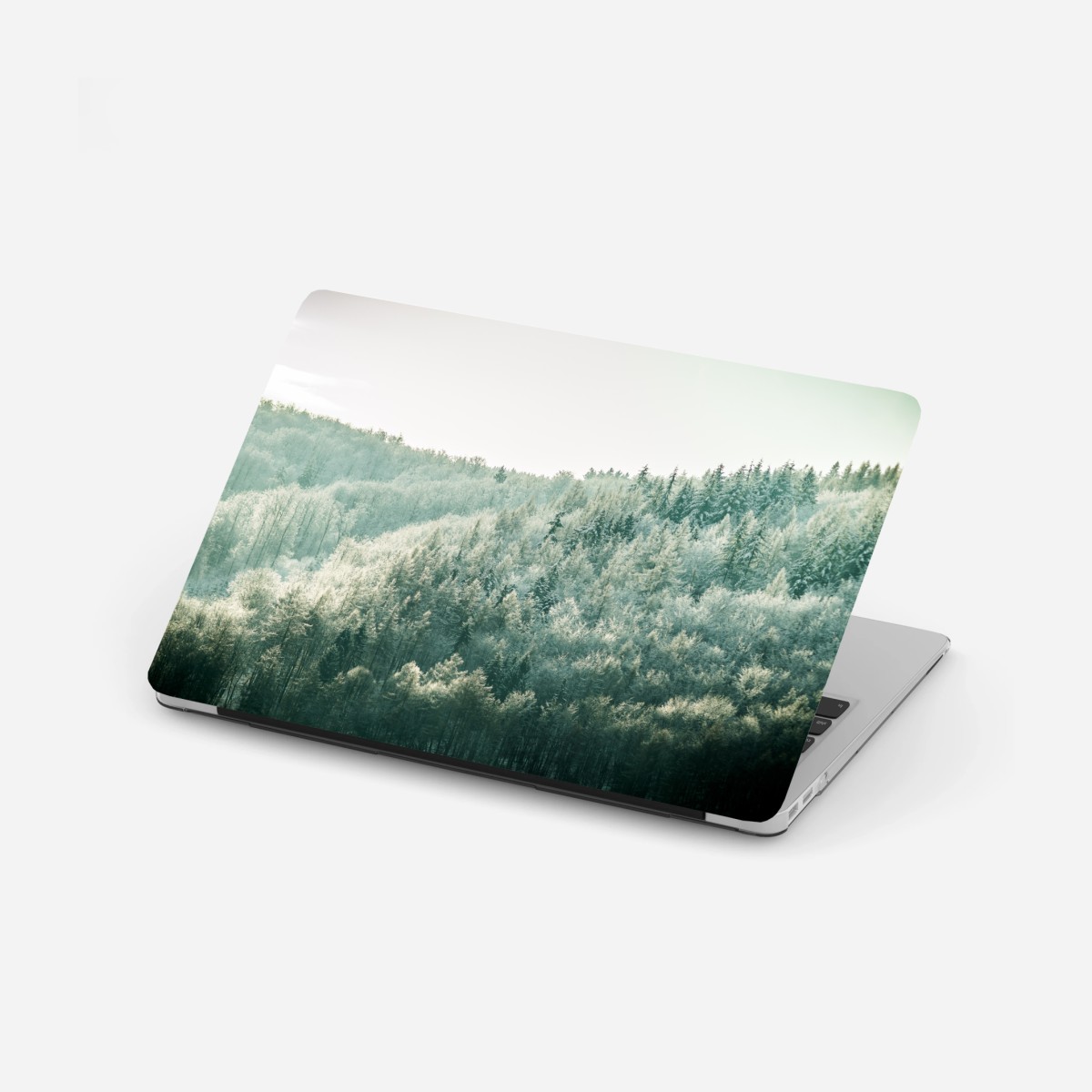 Adesivo per laptop silenzio luminoso della foresta innevata • Wallissimo®