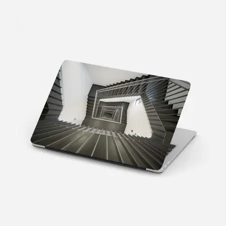 Adesivo per laptop scala geometrica minimalista vista dall'alto • Wallissimo®