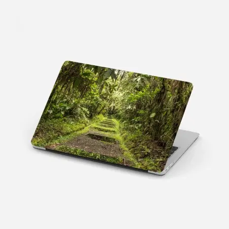 Adesivo per laptop sentiero nascosto nella foresta pluviale • Wallissimo®