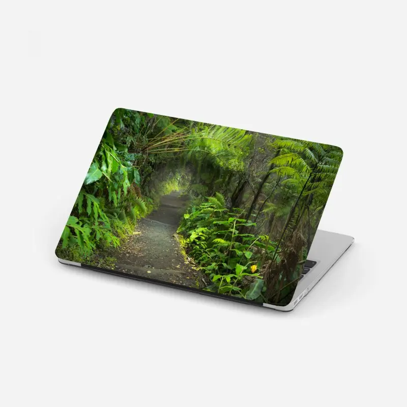 Adesivo per laptop sentiero nella foresta pluviale di Kilauea Iki, Volcanoes National Park