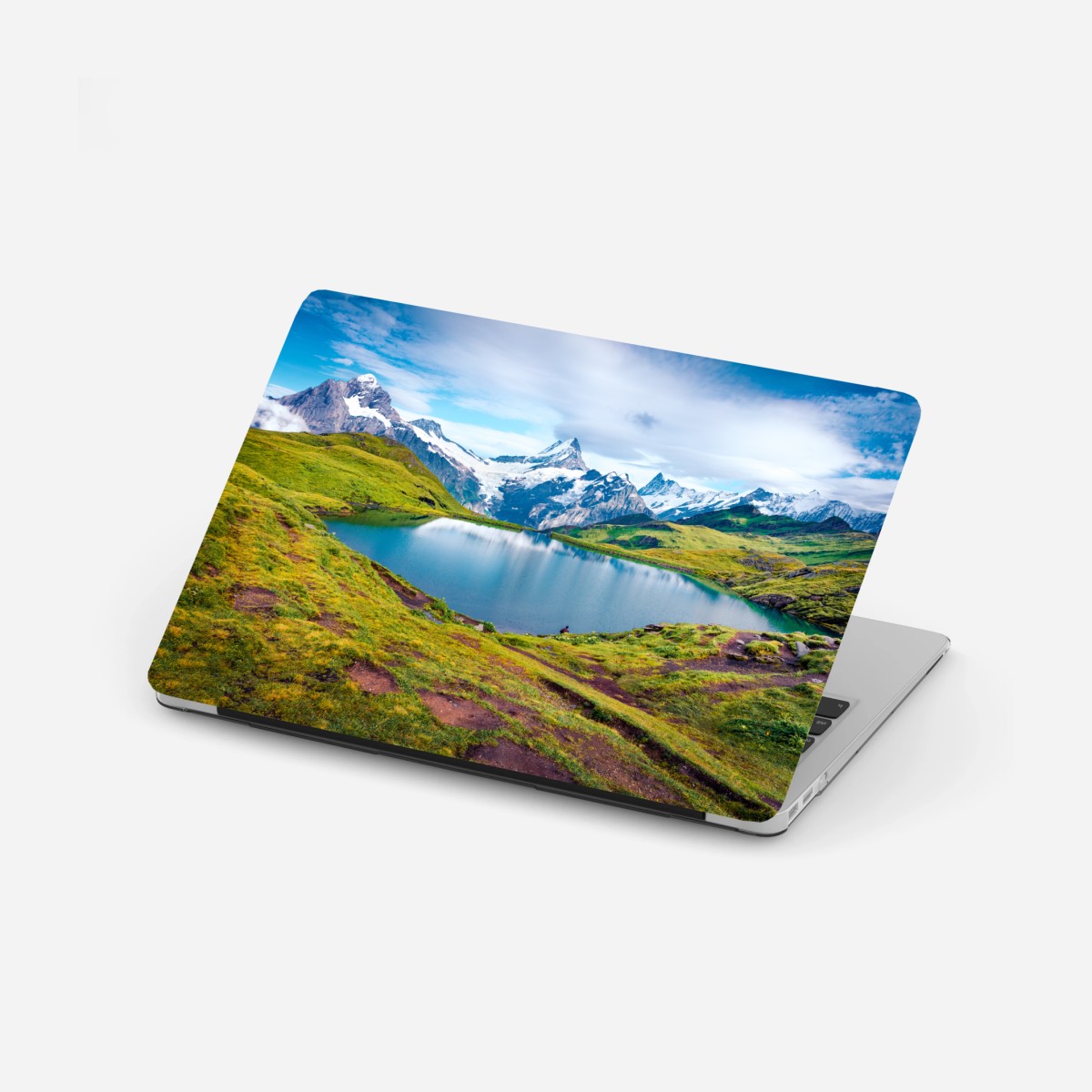 Adesivo per laptop panorama del lago Bachalpsee e del Schreckhorn • Wallissimo®