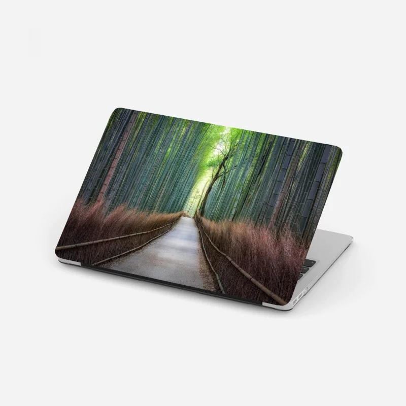 Adesivo per laptop viale nella foresta di bambù