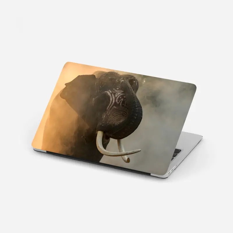 Adesivo per laptop ritratto maestoso dell'elefante Plai Arm da Surin, Thailandia