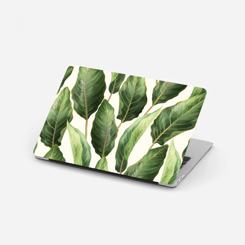 Adesivo per laptop motivo botanico di foglie tropicali