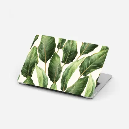 Adesivo per laptop motivo botanico di foglie tropicali • Wallissimo®