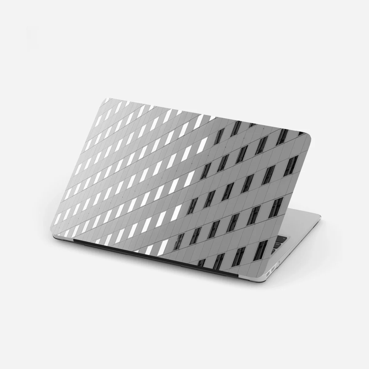 Adesivo per laptop geometria urbana: facciata in bianco e nero • Wallissimo® Adesivo per laptop geometria urbana: facciata in bianco e nero • Wallissimo®
