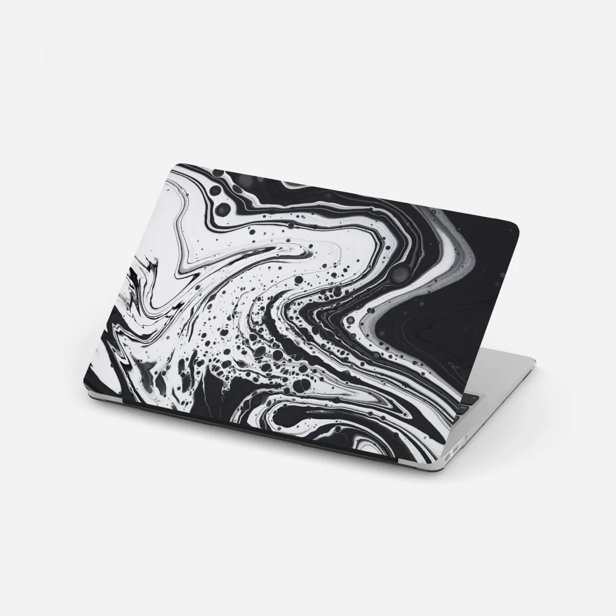 Adesivo per laptop arte astratta marmorizzata in bianco e nero • Wallissimo® Adesivo per laptop arte astratta marmorizzata in bianco e nero • Wallissimo®
