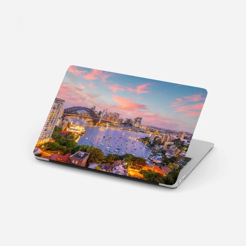 Adesivo per laptop tramonto sul porto di Sydney