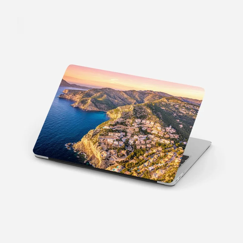 Adesivo per laptop panorama costiero al tramonto