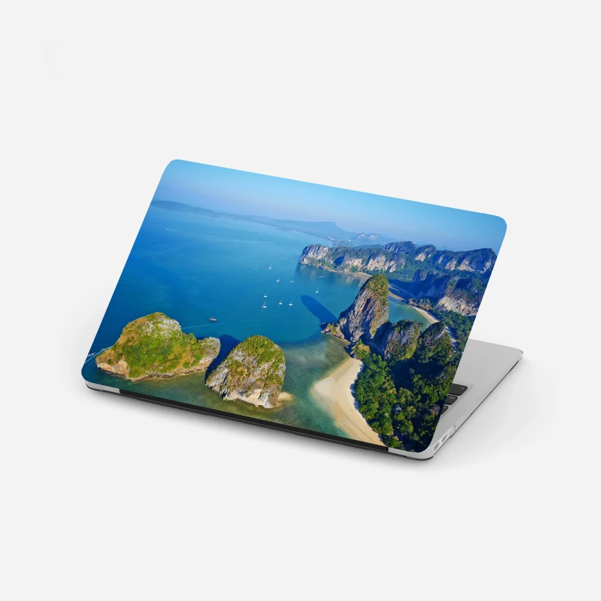 Adesivo per laptop paesaggio costiero con scogliere e mare turchese • Wallissimo® Adesivo per laptop paesaggio costiero con scogliere e mare turchese • Wallissimo®
