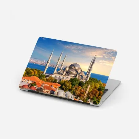 Adesivo per laptop tramonto sulla Moschea Blu di Istanbul • Wallissimo®