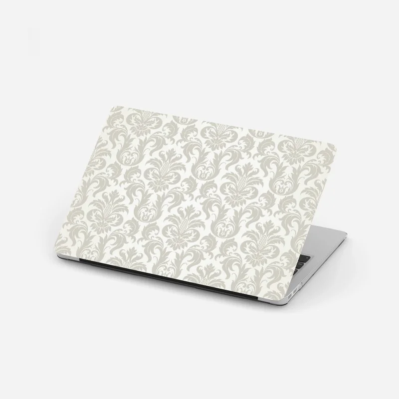 Adesivo per laptop elegante motivo damascato beige e crema