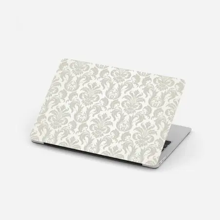 Adesivo per laptop elegante motivo damascato beige e crema • Wallissimo®