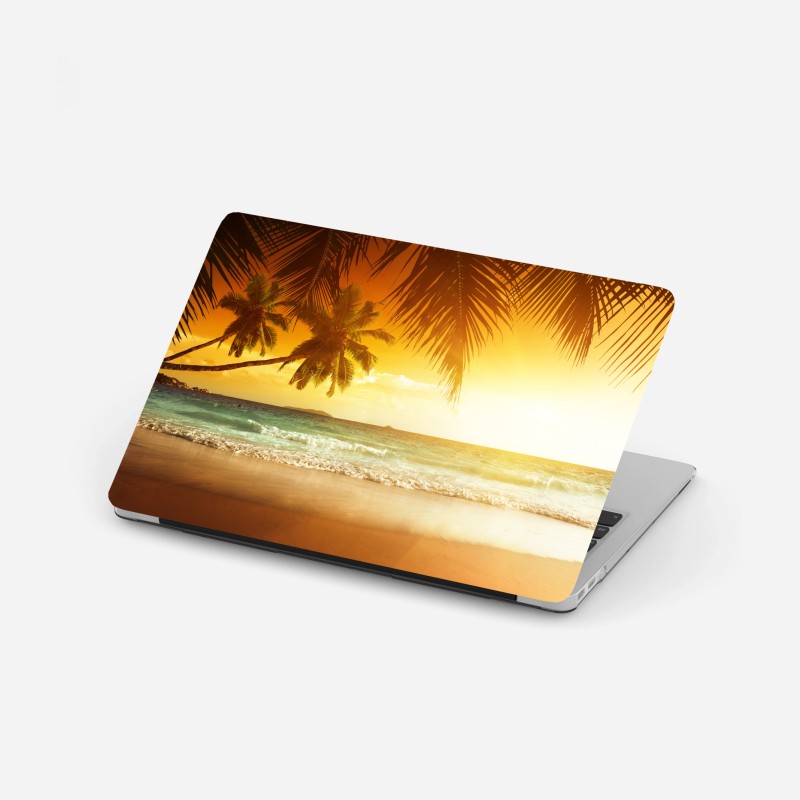 Adesivo per laptop tramonto sui Caraibi con palme