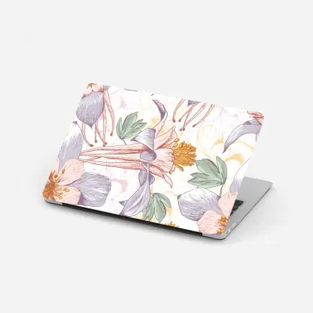 Adesivo per laptop motivo floreale delicato in tonalità pastello • Wallissimo®
