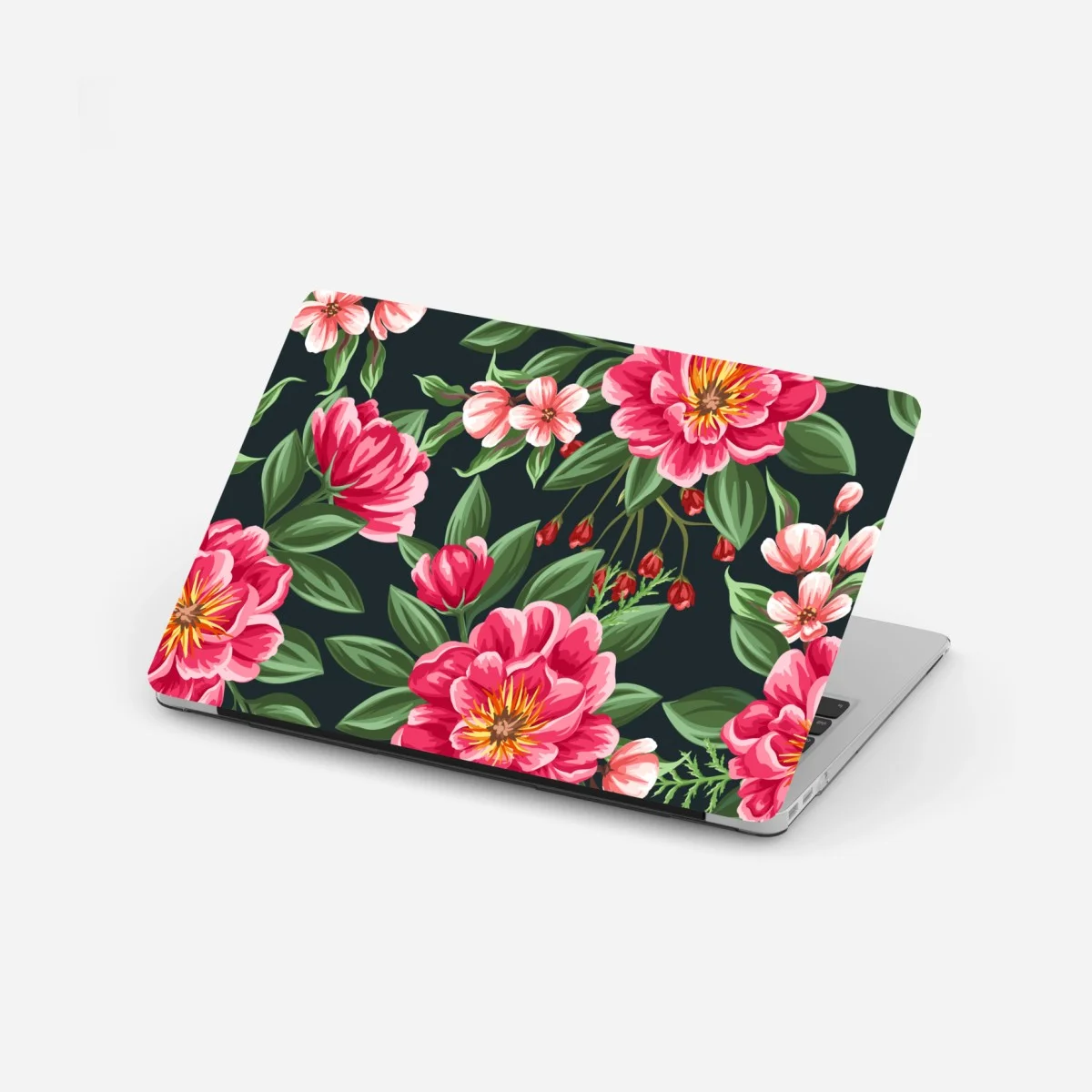 Adesivo per laptop motivo floreale acquerellato rosa su sfondo scuro • Wallissimo® Adesivo per laptop motivo floreale acquerellato rosa su sfondo scuro • Wallissimo®