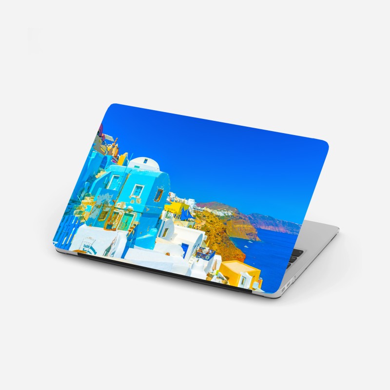 Adesivo per laptop vista pittoresca di Oia, Santorini