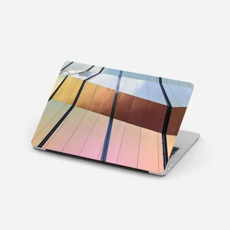 Adesivo per laptop facciata metallica dai riflessi pastello • Wallissimo®