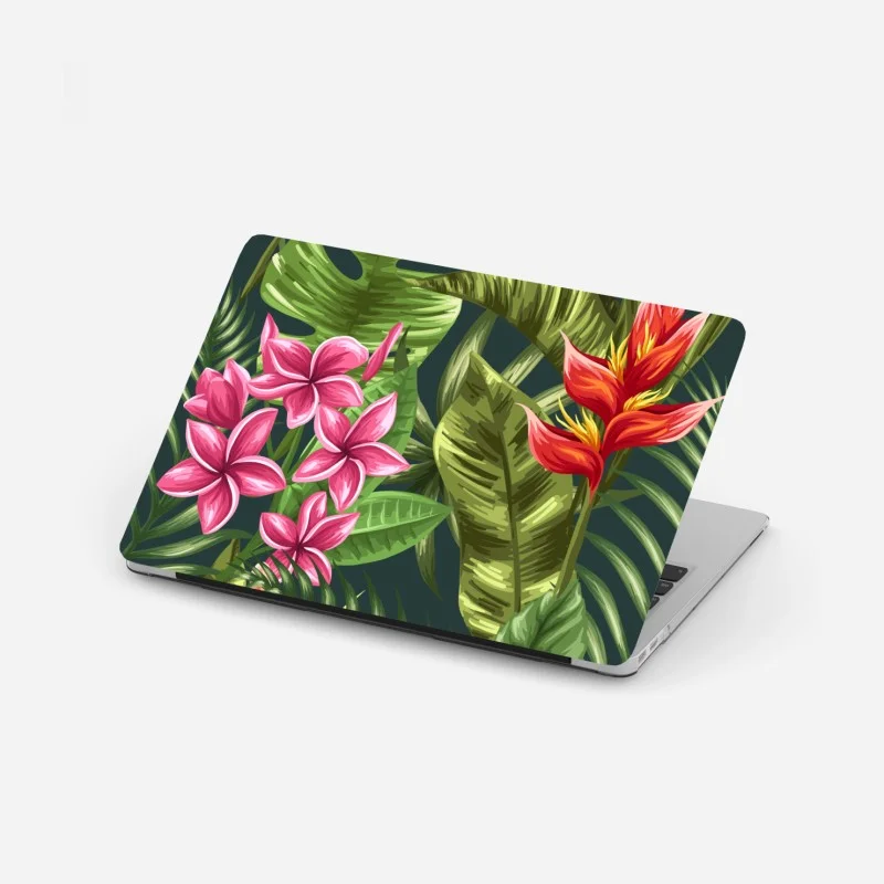 Adesivo per laptop motivo tropicale floreale acquerellato