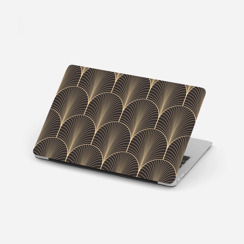Adesivo per laptop motivo art déco dorato su sfondo nero