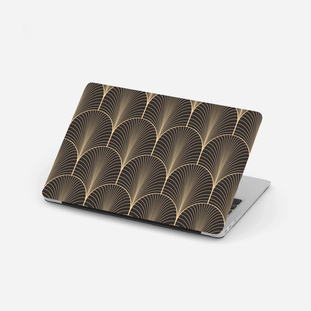 Adesivo per laptop motivo art déco dorato su sfondo nero • Wallissimo® Adesivo per laptop motivo art déco dorato su sfondo nero • Wallissimo®