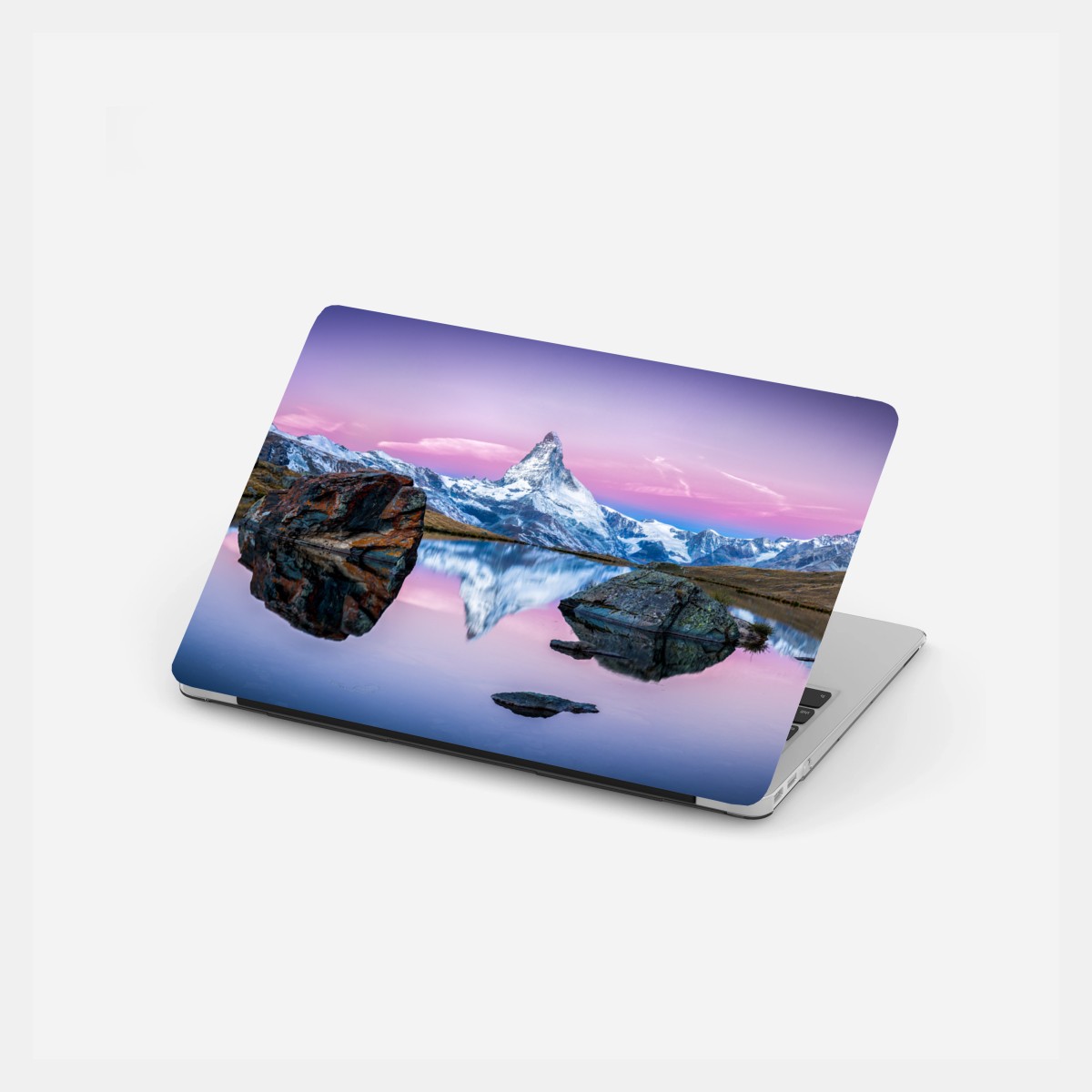 Adesivo per laptop riflessi del Cervino al crepuscolo • Wallissimo®