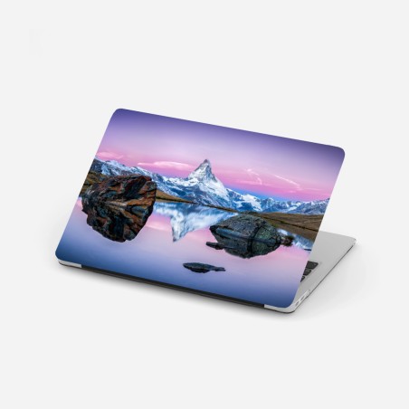 Adesivo per laptop riflessi del Cervino al crepuscolo • Wallissimo®