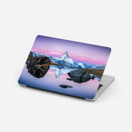 Adesivo per laptop riflessi del Cervino al crepuscolo • Wallissimo®