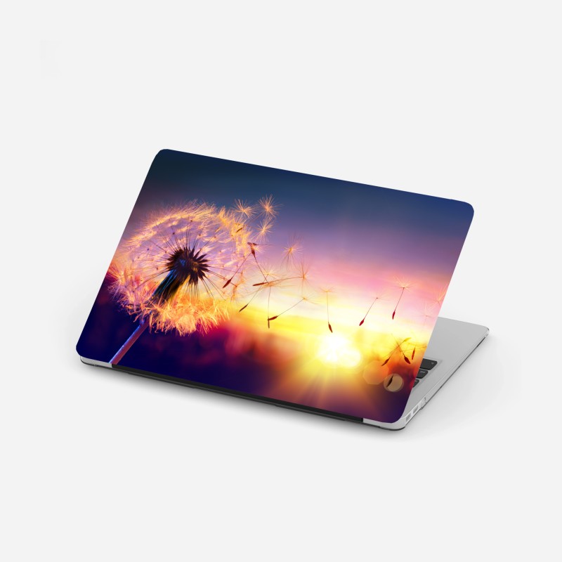 Adesivo per laptop soffione dorato al tramonto