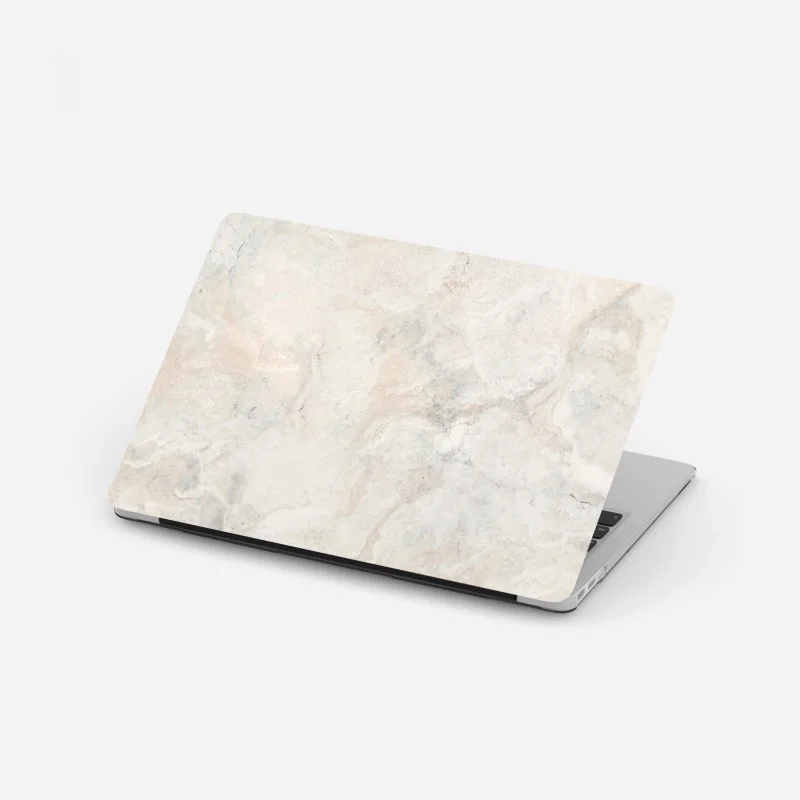 Adesivo per laptop venature marmorizzate crema e grigio