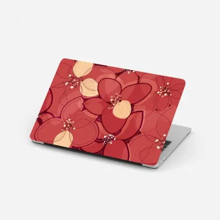 Adesivo per laptop motivo floreale rosso elegante • Wallissimo®