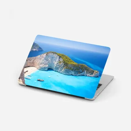 Adesivo per laptop oasi turchese: baia di Navagio, Zakynthos • Wallissimo®