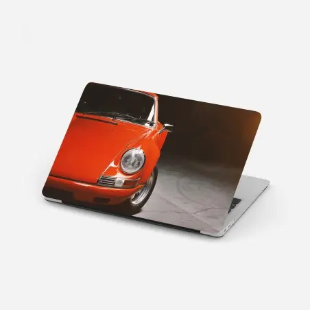 Adesivo per laptop emozione vintage: sportiva rossa anni '70 • Wallissimo®