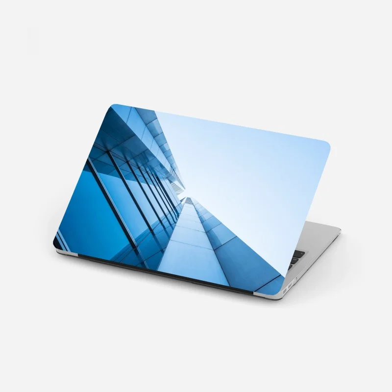 Adesivo per laptop prospettiva architettonica moderna in vetro
