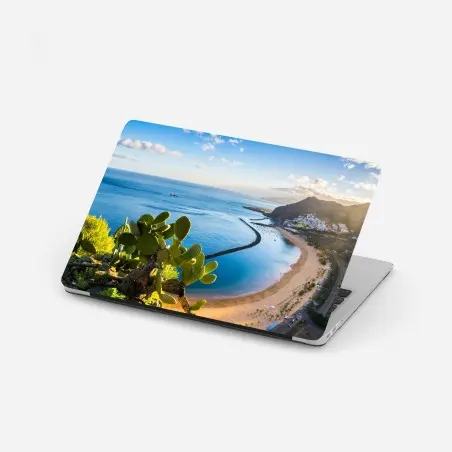 Adesivo per laptop spiaggia dorata di Las Teresitas, Tenerife • Wallissimo®