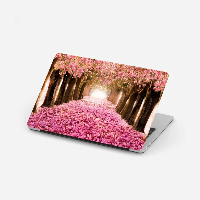 Adesivo per laptop viale incantato di fiori di ciliegio
