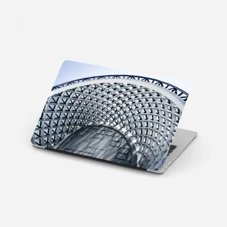 Adesivo per laptop cupola geometrica: struttura moderna in vetro e acciaio • Wallissimo®