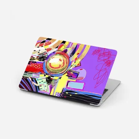 Adesivo per laptop esplosione cromatica astratta • Wallissimo®