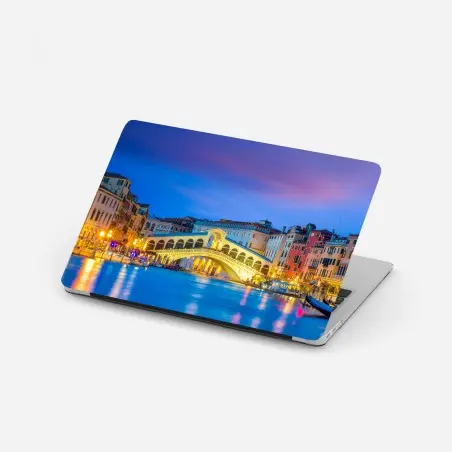 Adesivo per laptop tramonto sul ponte di Rialto, Venezia • Wallissimo®