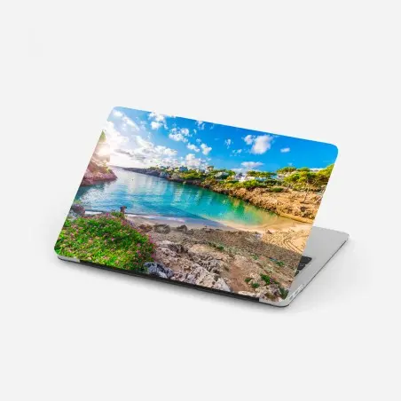Adesivo per laptop baia tranquilla a Cala Esmeralda • Wallissimo®
