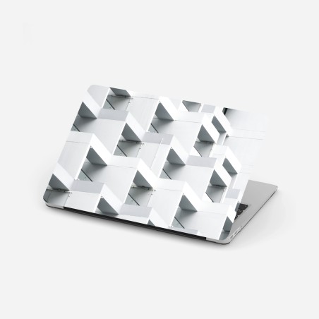 Adesivo per laptop geometria urbana in bianco • Wallissimo®
