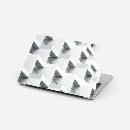 Adesivo per laptop geometria urbana in bianco • Wallissimo®