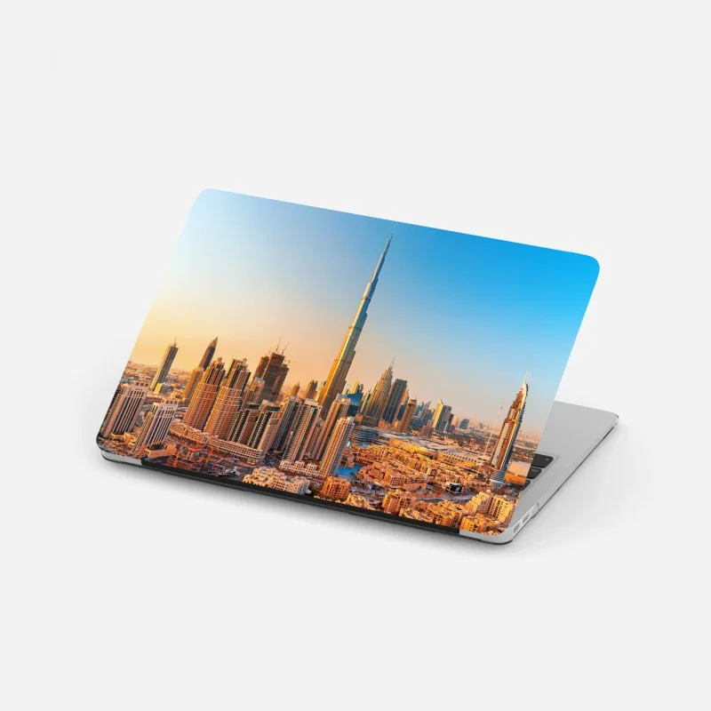 Adesivo per laptop skyline dorato di Dubai