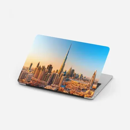 Adesivo per laptop skyline dorato di Dubai • Wallissimo®