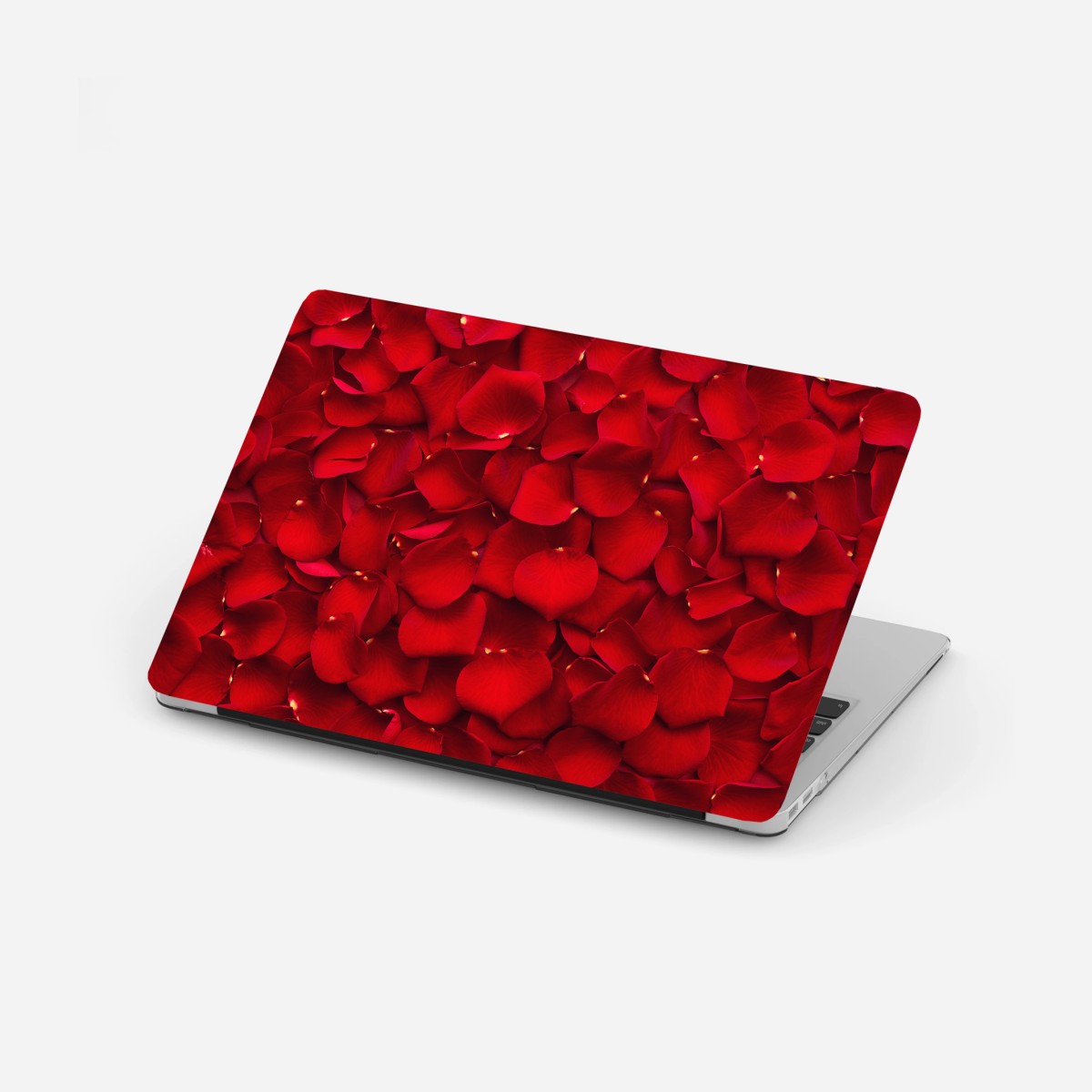Adesivo per laptop mosaico di petali di rosa rossa • Wallissimo®