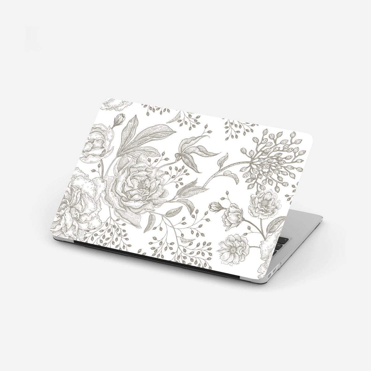 Adesivo per laptop motivo floreale classico con peonie • Wallissimo®