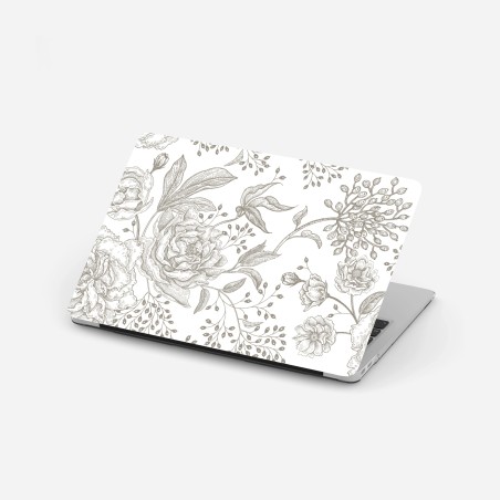 Adesivo per laptop motivo floreale classico con peonie • Wallissimo®