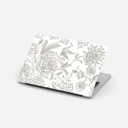 Adesivo per laptop motivo floreale classico con peonie • Wallissimo®