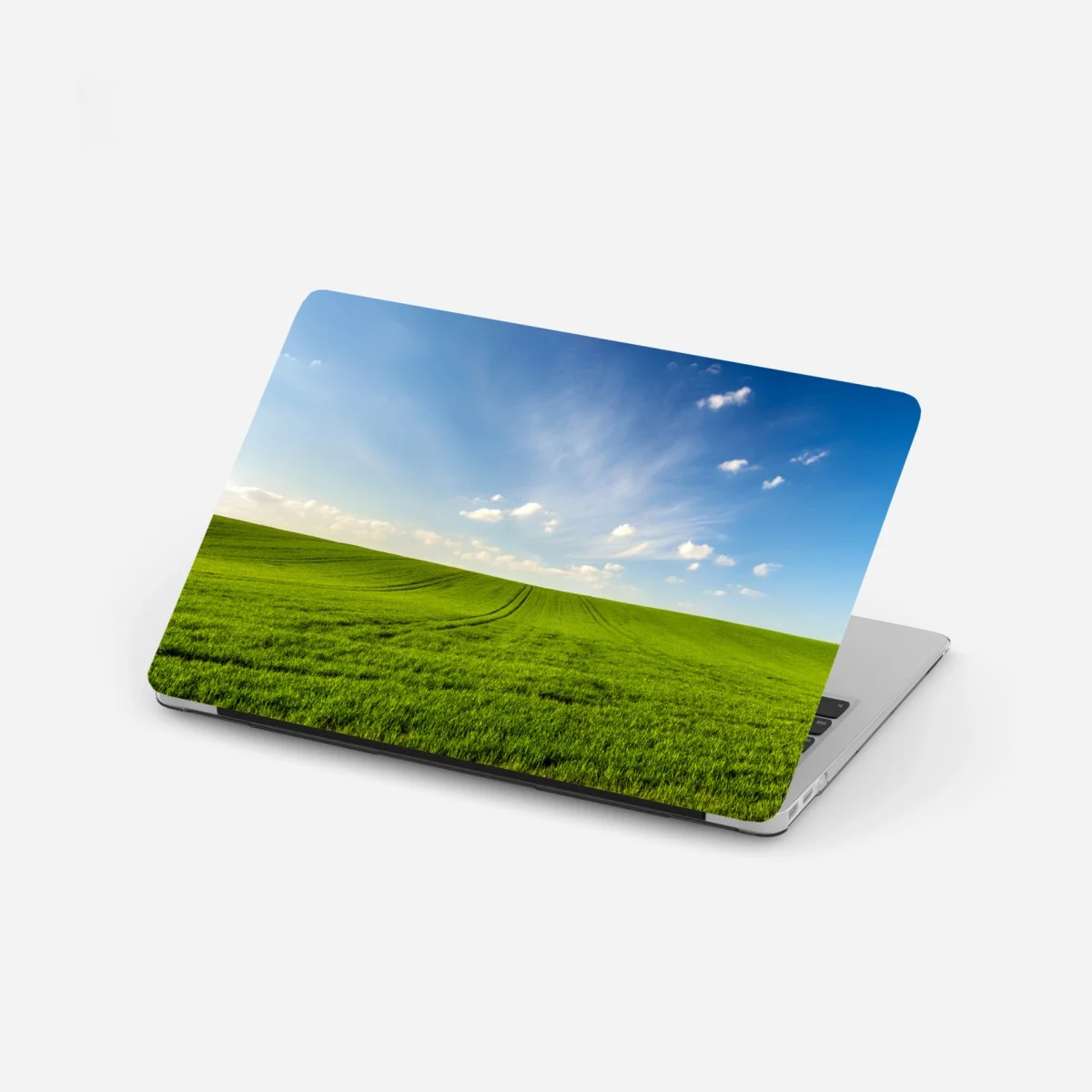 Adesivo per laptop panorama primaverile campo di grano verde • Wallissimo® Adesivo per laptop panorama primaverile campo di grano verde • Wallissimo®
