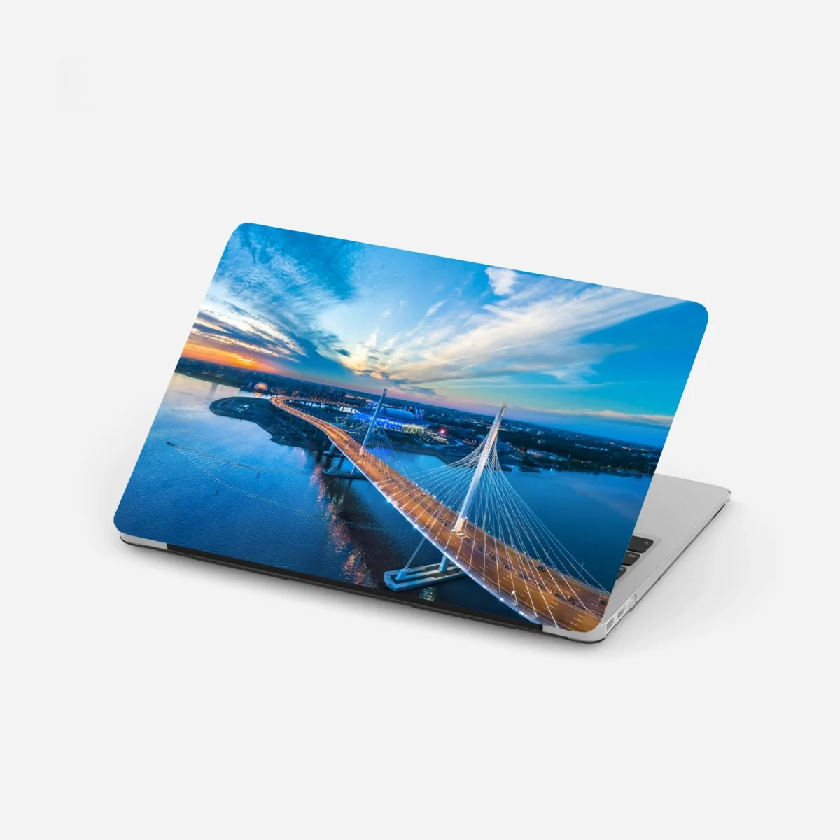 Adesivo per laptop panorama aereo del ponte strallato di San Pietroburgo • Wallissimo® Adesivo per laptop panorama aereo del ponte strallato di San Pietroburgo • Wallissimo®